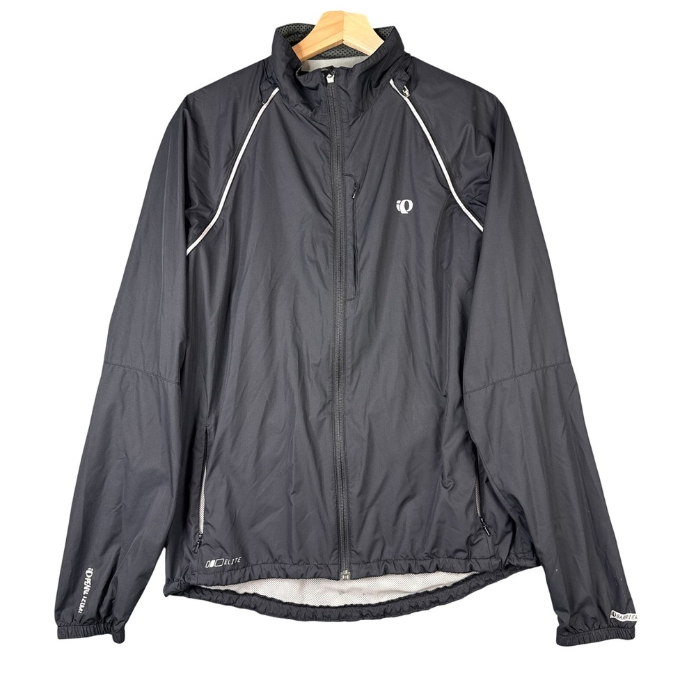 Pearl Izumi Elite Barrier Cycling Jacket Black Reflective Full Zip Mens L 6533